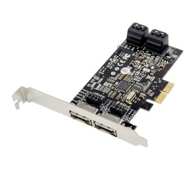 PCIe 2.0 x2 4-ch SATA III 6 Gbps Controller Card with 4 SATA & 2 eSATA Port